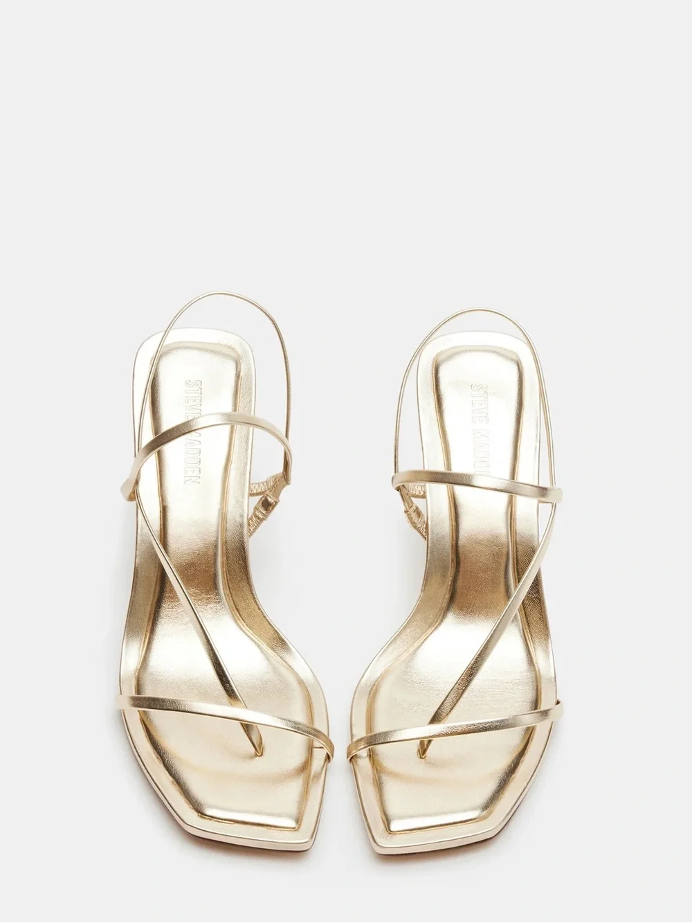 Steve Madden Locke Champagne Metallic Strappy Heels Size 7.5